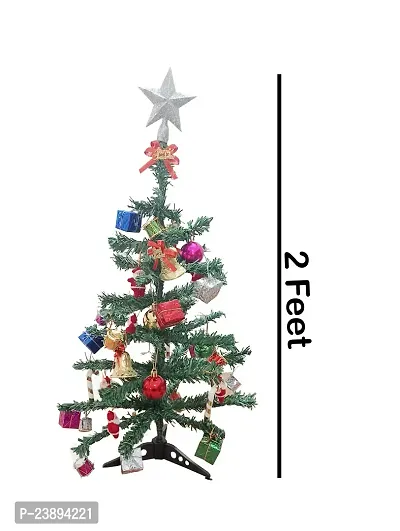 ME  YOU Artificial 2 feet Christmas Tree |Xmas Tree with Solid 49 Hanging Ornaments| Light Weight Christmas Tree| Perfect for Christmas Decoration (Tree with 49 Piece Ornaments)-thumb5