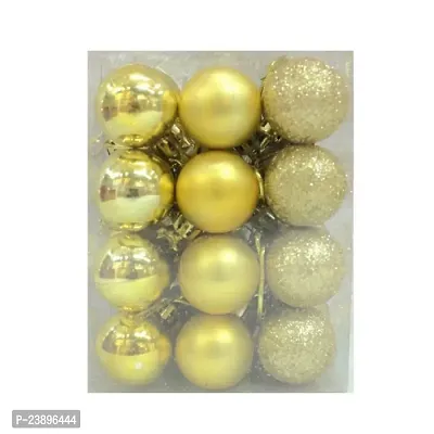ME  YOU X-mas Party Decorative Balls | Beautiful Hanging Balls| Golden Color PVC Balls for Christmas Tree Decoration |Christmas Tree Decoration Hanging Ornaments | Golden Color Balls Pack of 1 (12Pie