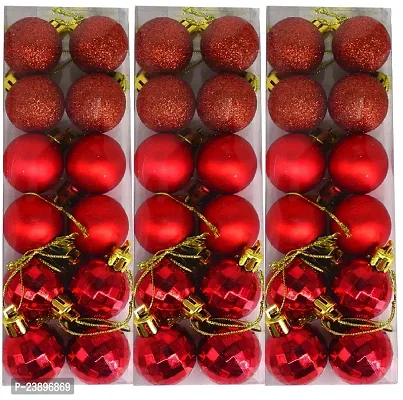 ME  YOU Christmas Decorative Balls | X-Mas Party Decor Red Color PVC Balls | Beautiful Hanging Balls |Christmas Decorative PVC Balls | Decorative Christmas Hanging Items| Hanging Ornaments Pack of 3