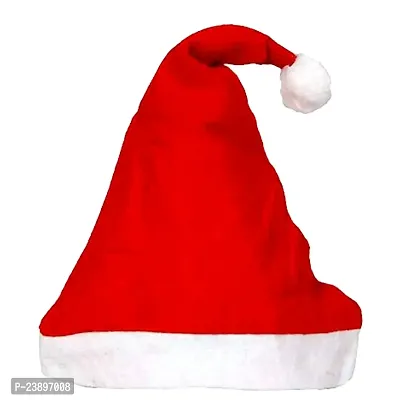 ME  YOU Christmas Santa Claus Caps for Kids/Teens/Adults | Santa Cap | Christmas Celebration Santa Claus Hat | Chirstmas Hat | X-mas Cap in Pack 1 Red  White Color-thumb0
