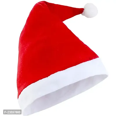 ME  YOU Christmas Santa Claus Caps for Kids/Teens/Adults | Santa Cap | Christmas Celebration Santa Claus Hat | Chirstmas Hat | X-mas Cap in Pack 1 Red  White Color-thumb4