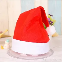 ME  YOU Christmas Santa Claus Caps for Kids/Teens/Adults | Santa Cap | Christmas Celebration Santa Claus Hat | Chirstmas Hat | X-mas Cap in Pack 1 Red  White Color-thumb1