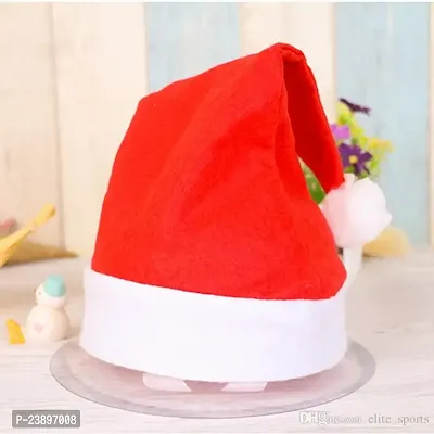 ME  YOU Christmas Santa Claus Caps for Kids/Teens/Adults | Santa Cap | Christmas Celebration Santa Claus Hat | Chirstmas Hat | X-mas Cap in Pack 1 Red  White Color-thumb2