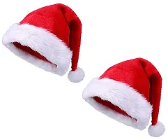 ME  YOU Santa Claus Xmas Hats | Xmas Santa Caps | Christmas New Year Fancy Fur Caps | Merry Christmas Decoration Caps | Hats for Kids/Teens/Adults | Xmas Cap in Pack 5 Red  White Color-thumb3