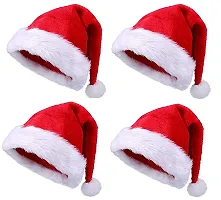 ME  YOU Santa Claus Xmas Hats | Xmas Santa Caps | Christmas New Year Fancy Fur Caps | Merry Christmas Decoration Caps | Hats for Kids/Teens/Adults | Xmas Cap in Pack 5 Red  White Color-thumb4