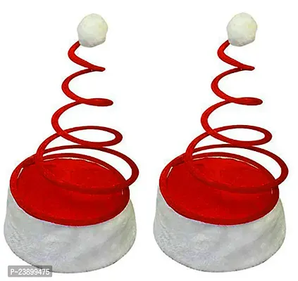 Funny Santa Claus Cap/Hats | Xmas Caps | Festive Decoration Caps | Christmas Cap for Kids  Adults | Xmas Party Cap | Chirstmas Gifting Hats in Pack 2 Red, White-thumb0