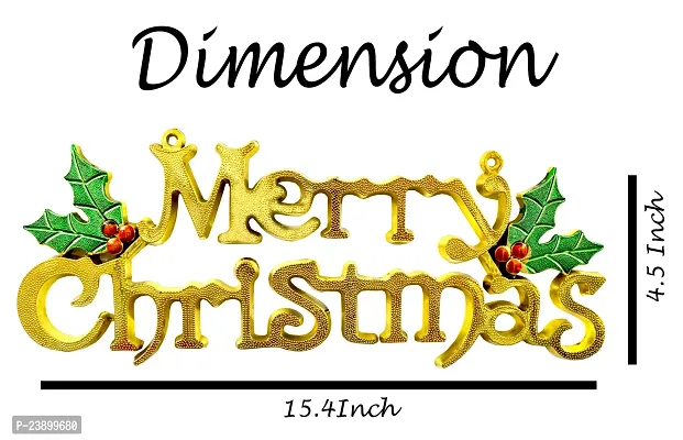Merry Christmas Banner | Christmas Banner for Party Decoration | Party Board | X-mas Board | Hanging Christmas Banner in Golden Color-thumb2