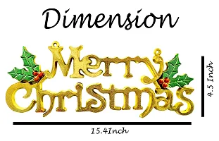 Hanging Christmas Banner for Christmas Party Decoration | X-Mas Banner for Christmas abd New Year Party | Christmas Board Banner in Golden Color-thumb1