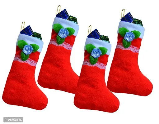 ME  YOU Christmas Day Decoration Item|Lovely Hanging Xmas Scoks|Hanging Decor for All Party  Festival |Stockings Decorative for Birthday/New Year Party | Hanging Bag in Pack 4