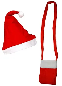 ME  YOU Santa Costume for Kids | Fancy Dresses Santa Clause | Christmas Day Costume | Santa Dress for Kids | Xmas Costume for Kids| Velvet Fabric Dress with Cap  Bag (Age 1-2 Years)-thumb2