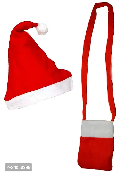 ME  YOU Santa Costume for Kids | Fancy Dresses Santa Clause | Christmas Day Costume | Santa Dress for Kids | Xmas Costume for Kids| Velvet Fabric Dress with Cap  Bag (Age 1-2 Years)-thumb3