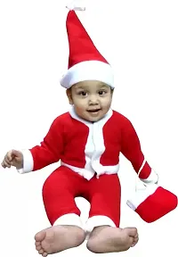 ME  YOU Santa Costume for Kids | Fancy Dresses Santa Clause | Christmas Day Costume | Santa Dress for Kids | Xmas Costume for Kids| Velvet Fabric Dress with Cap  Bag (Age 1-2 Years)-thumb3