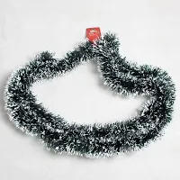 ME  YOU Artificial Tinsel Garland (Pack of 4, 7 feet Each) Snow Tipped Green Heavy Christmas Strings, Ribbon for Xmas Christmas and New Year Decoration, Green and Snowy Frost-thumb3