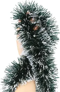 ME  YOU Artificial Tinsel Garland (Pack of 4, 7 feet Each) Snow Tipped Green Heavy Christmas Strings, Ribbon for Xmas Christmas and New Year Decoration, Green and Snowy Frost-thumb4