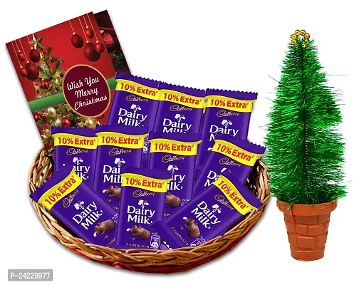 Midiron Gift Hamper for Christmas |Christmas  New Year Gift Combo|Christmas Chocolates Gift | Festive Hamper for New Year with Chocolate Box, Miniature tree with Greeting Card-thumb0