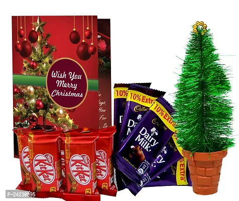 Midiron Christmas Chocolate Box|Chocolate Gifts For Christmas  New Year| Festival Gifts Box |Christmas Chocolate Box for Gifting | Chocolates with Christmas Card  Small Tree-thumb0