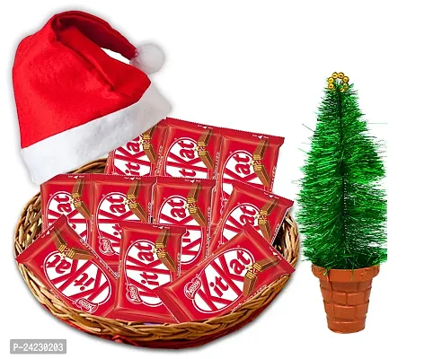 Midiron Merry Christmas Gift Hamper | Festival Gifts Box | Chirstmas Special Gift Combo| New Year Gift Pack | Chirstmas Chocolate Box with Santa Claus Cap  Small Tree-thumb0