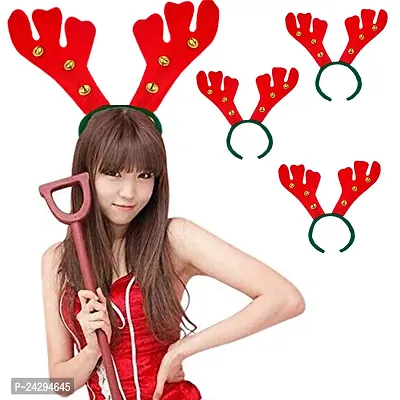 ME  YOU Reindeer Red and Green Christmas Headbands/Hairband | for Kids  Adults | Free Size | for Christmas Party, Decor  Gifting (Pack-3)