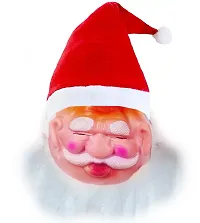 ME  YOU Santa Claus mask hat Christmas Party for Kids | Santa Face Mask with Santa Cap for Baby/Kids/Boy/Girl (Free Size) Christmas Tree Decoration - Pack of 3-thumb1
