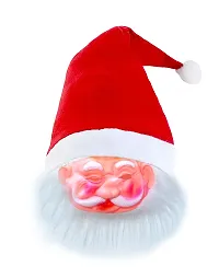 ME  YOU Merry Christmas Santa Face Mask With Attached Cap For Christmas | Xmas Celebration Santa Claus Mask For Kids | Christmas Santa Cap - Pack of 4-thumb1