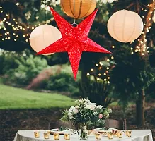 ME YOU Hanging Paper Star|Diwali Decorative Star|Hanging Star for Diwali, Christmas, Party, Birthday, New Year Decoration|Xmas Party Decor Paper Star|Red Star-24In-Pack 1-thumb1