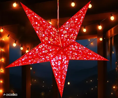 ME  YOU Hanging Paper Star|Diwali Decorative Star|Hanging Star for Diwali, Christmas, Party, Birthday, New Year Decoration|Xmas Party Decor Paper Star|Red Star-24In-Pack 1-thumb3