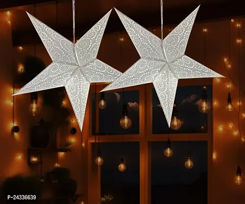 ME  YOU  Diwali Decorative Star|Beautiful Hanging Star|Hanging Star |Festive Decoration for Christmas, Party, Birthday, Anniversary, New Year |White Color Hanging Star-25In-Pack 2