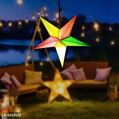 ME  YOU Star Wall Hanging Decor|Lovely Paper Star |Hanging  Item| Decorative Item | Christmas Decorative Items, Xmas, Wedding, Birthday Party, Home Decor |Hollow Out Design |Multi Color Star-Pack 1-thumb0