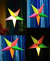 ME  YOU Star Wall Hanging Decor|Lovely Paper Star |Hanging  Item| Decorative Item | Christmas Decorative Items, Xmas, Wedding, Birthday Party, Home Decor |Hollow Out Design |Multi Color Star-Pack 1-thumb3