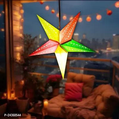 ME  YOU Christmas Decorative Star|Hanging Star for Theme Party, Birthday, New Year Decoration | Xmas Party Decor Paper Star|Hanging Paper Star|Multi Color Star-12In-Pack 3-thumb3