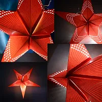 ME  YOU Christmas Decorative Star | Hanging Star Indoor and Outdoor Deacute;cor | Christmas Decoration Ornaments |Festival Decorating- Chirstmas, New Year|Orange Color Star-12In-Pack 1-thumb1