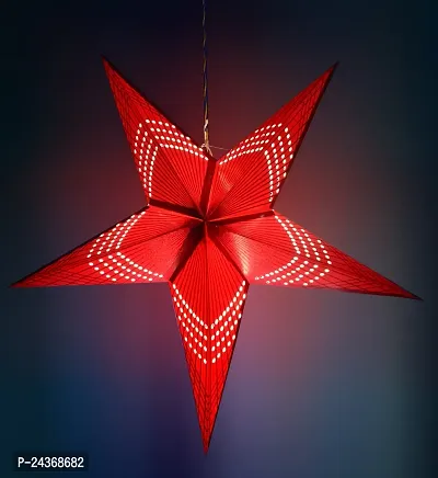 ME  YOU Diwali Decoration Item|Lovely Paper Star Lantern|Hanging Decor for All Party  Festival |Star Decorative for Birthday/New Year Party | Red Color Hanging Star-25In-Pack 1-thumb0
