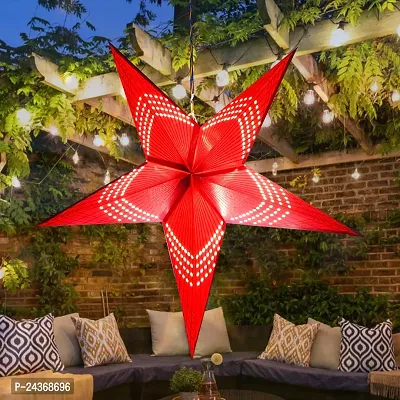 ME  YOU Red Color Paper Star |Hollow Out Designer Paper Star | Home  Office Deacute;cor Item |Hanging Decoration Inside  Outside | Xmas Party Hanging Star Deacute;cor-25In-Pack 1-thumb0