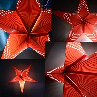 ME  YOU Red Color Paper Star |Hollow Out Designer Paper Star | Home  Office Deacute;cor Item |Hanging Decoration Inside  Outside | Xmas Party Hanging Star Deacute;cor-25In-Pack 1-thumb1