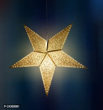 ME  YOU Festive Thick Golden Color Paper Star |Hollow Out Designer Paper Star | Home  Office Deacute;cor Item |Hanging Decoration Inside  Outside | Xmas Party Hanging Star Deacute;cor-32In-Pack 1