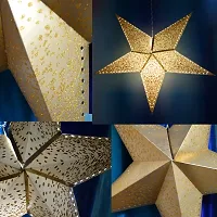 ME  YOU Festive Thick Golden Color Paper Star |Hollow Out Designer Paper Star | Home  Office Deacute;cor Item |Hanging Decoration Inside  Outside | Xmas Party Hanging Star Deacute;cor-32In-Pack 1-thumb1