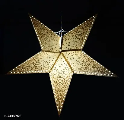 ME  YOU Lovely Paper Star Hanging Stars|Hanging Diwali Deacute;cor Item|Decorative Item-Xmas, Wedding, Birthday Party, Home Decor |Designer Star Wall Hanging | Golden Color Star-32In-Pack 1-thumb0