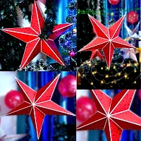 ME  YOU Hanging Diwali Day Decoration Star | Lovely Paper Star | Handmade Hanging Deacute;cor | Star Decoration in Birthday, Anniversary,New Year Party| Red Color Hanging Star-16In-Pack 1-thumb1