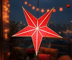 ME  YOU Lovely Red Color Paper Hanging Star|Hanging Day Decoration Star|Handmade Hanging Deacute;cor | Star Decoration in Christmas, Birthday, Anniversary,New Year Party|Hanging Star-32In-thumb1