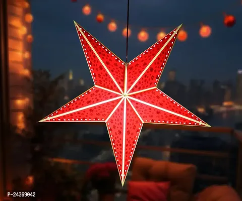 ME  YOU Lovely Red Color Paper Hanging Star|Hanging Day Decoration Star|Handmade Hanging Deacute;cor | Star Decoration in Christmas, Birthday, Anniversary,New Year Party|Hanging Star-32In-thumb2