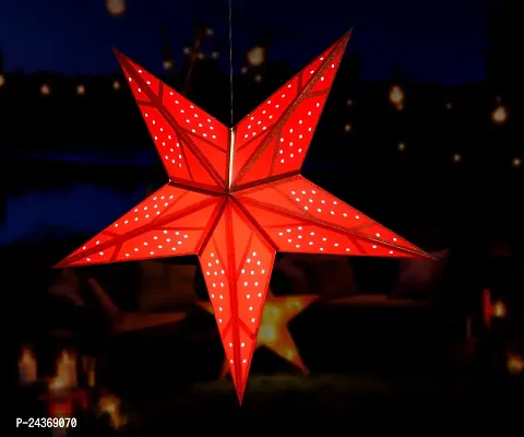 ME  YOU Home Decorative Hanging Star | Festive Deacute;cor Item | Xmas Hanging Star | Star Decoration in Christmas, New Year,Birthday,Party,Wedding | Red Color Hanging Star-32In-Pack 1