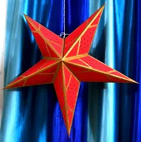 ME  YOU Home Decorative Hanging Star | Festive Deacute;cor Item | Xmas Hanging Star | Star Decoration in Christmas, New Year,Birthday,Party,Wedding | Red Color Hanging Star-32In-Pack 1-thumb2