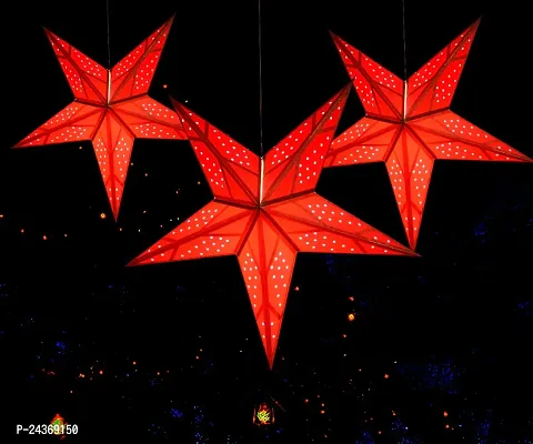 ME  YOU Christmas Decoration Item|Lovely Paper Star Lantern|Hanging Decor for All Party  Festival |Star Decorative for Birthday/New Year Party | Red Color Hanging Star-16In-Pack 3
