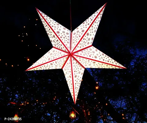 ME  YOU Christmas Decorative Hanging Star |White Color Beautiful Star for Home Indoor  Outdoor Deacute;cor |Xmas, New Year Party Decorative item | Hanging Paper Star-32In-Pack 1