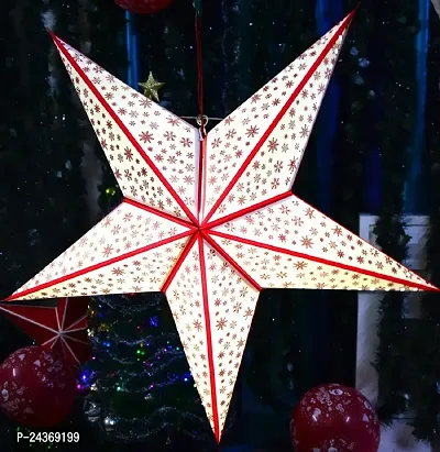 ME  YOU Home Decorative Hanging Star | Festive Deacute;cor Item | Xmas Hanging Star | Star Decoration in Christmas, New Year,Birthday,Party,Wedding | white Color Hanging Star-32In-Pack 1-thumb4