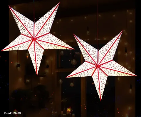 ME  YOU White Lovely Hanging Deacute;cor Stars|Diwali  New Year Deacute;cor|Beautiful Hanging Decorative Star |Party Decoration|Stars for Festive Home Decoration-Xmas,New Year-32In-Pack 2