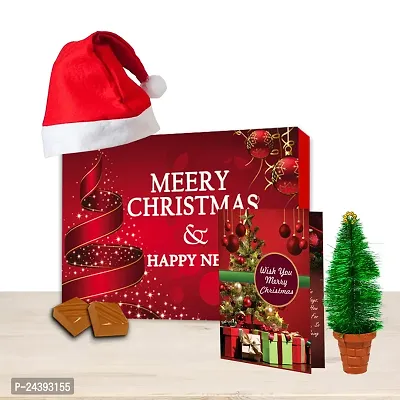 Midiron Christmas Gift Hamper-Christmas  New Year Combo Gift |Festival Gift Item|Christmas Chocolate Gifts with Chocolate Basket | Handmade Chocolates with Chocolate Box, Card, Tree and Cap