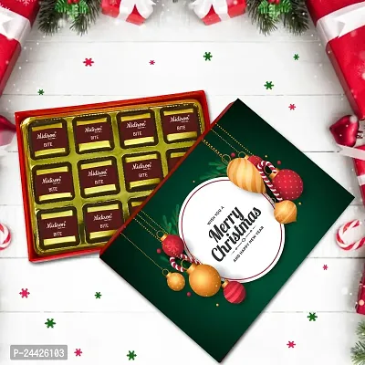 Midiron Festival Gifts Box|Chirstmas Gift Combo|New Year Gift Pack|Chirstmas Handmade Chocolate Box  Greeting Card | X-mas gift Hamper with Chocolate Box with 144gm-thumb0