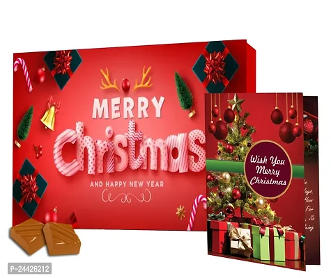 Midiron Festival Gifts Box|Chirstmas Gift Combo|Chirstmas Handmade Chocolate Box  Greeting Card | X-mas gift Hamper with Chocolate Box, Card, Small Tree, Cap