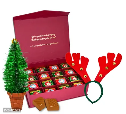 Midiron Chocolate Gifts Hamper for Friends  Relatives | Christmas gift with Chocolates  Greeting Card | Christmas Hamper with 192gm Chocolates, Hairband and Greeting Card